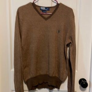 Polo by Ralph Lauren V-Neck Brown Sweater Timeless Design